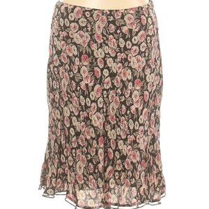 **Nine West Brown Floral Sheer Flowing Skirt